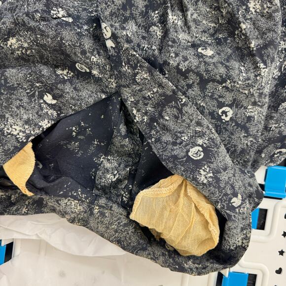 Vintage 1980s Plus Size Blue Floral Brocade Dress with Bow Detail – Size 22 - Picture 16 of 16